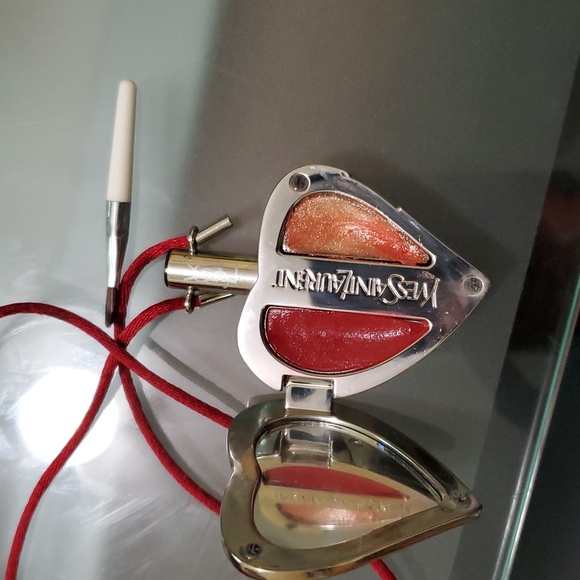 YSL Silver Heart Pendant with Red Accents - Picture 7 of 7